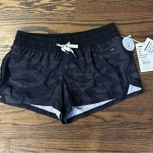 Vuori Women's Black Camo Athletic Shorts